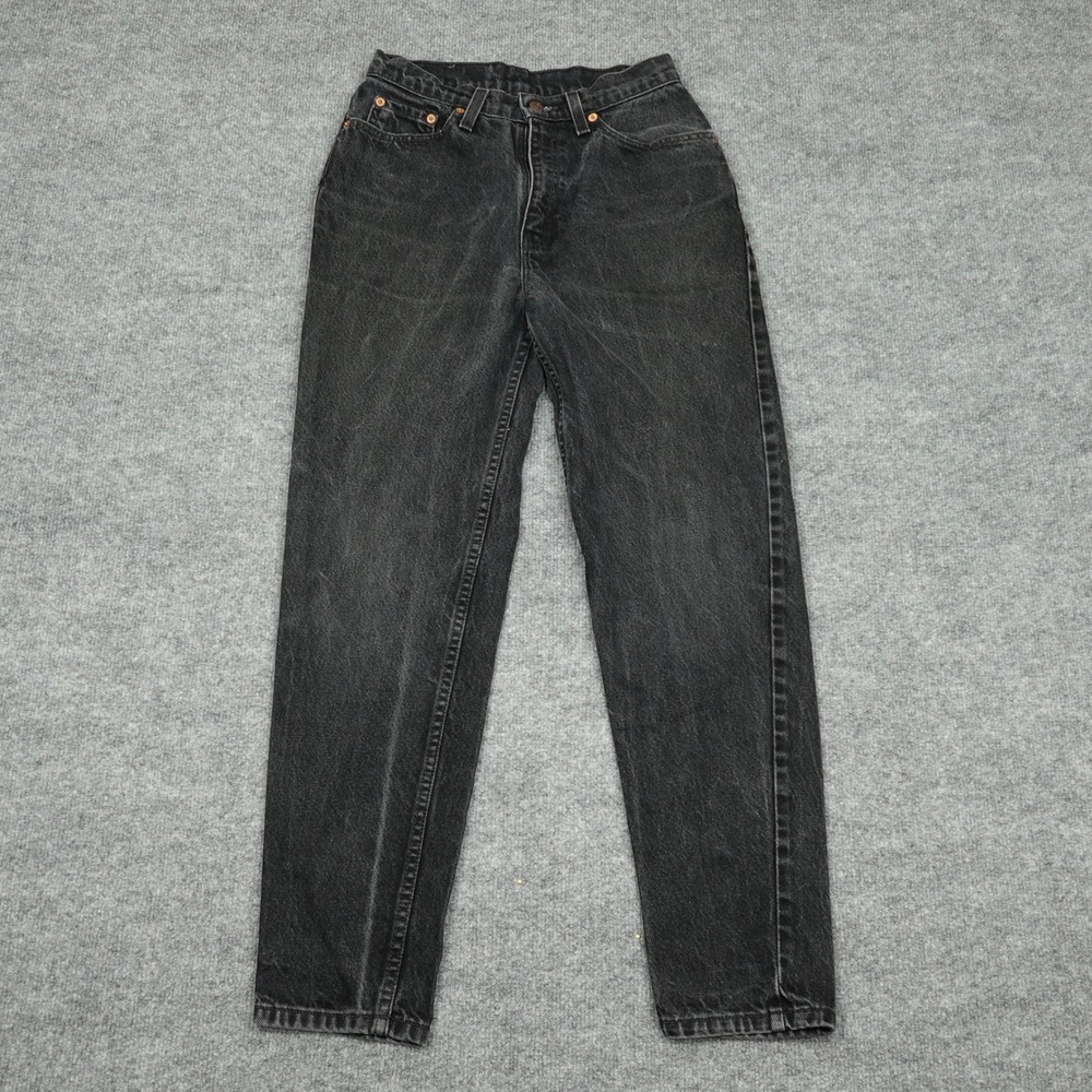 Vintage Levi's 512 Jeans Women 28x29 Black Slim Fit Tapered Leg High Rise 90s